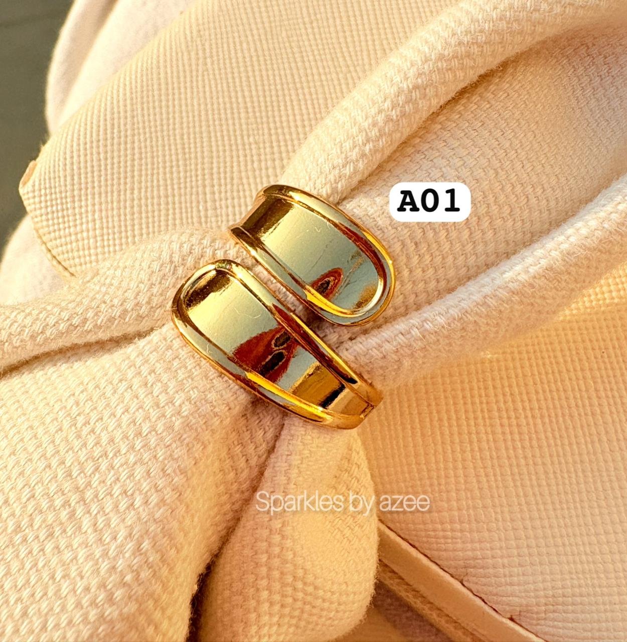 Luxuary Stainless Steel Gold Rings - (18k Gold Plated )